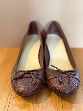 Cole Haan Brown Braided Toe Wedge